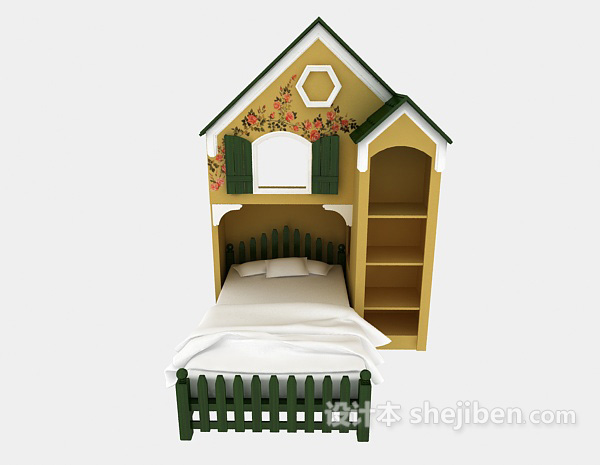 现代风格童趣儿童床3d模型下载