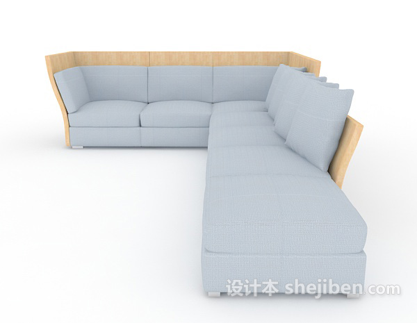 现代风格浅色系列组合沙发3d模型下载
