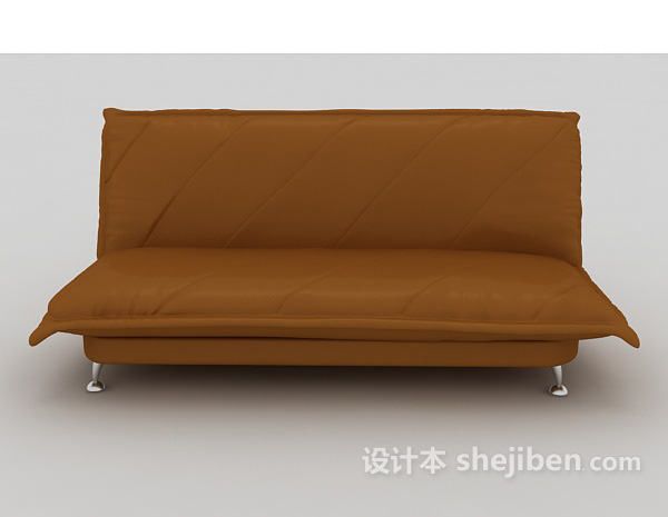 现代风格棕色简约多人沙发3d模型下载