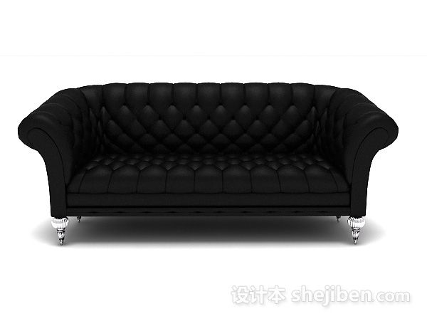 欧式风格欧式黑色高档沙发3d模型下载