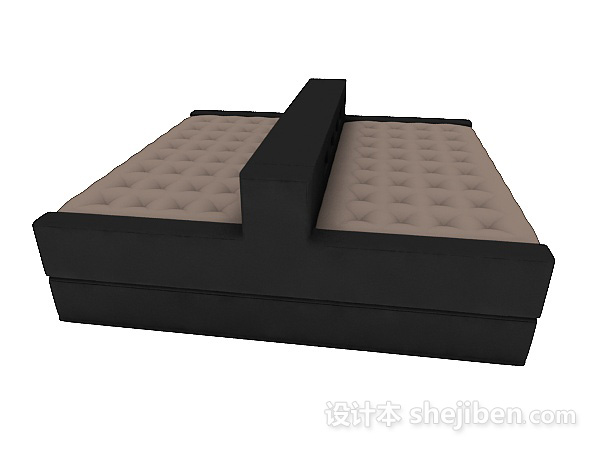设计本常见黑色多人沙发3d模型下载