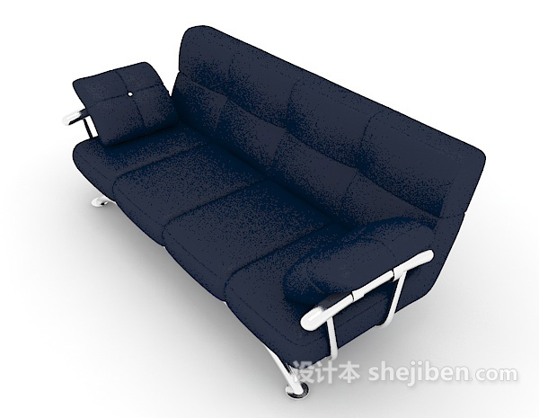 免费家庭蓝色休闲沙发3d模型下载