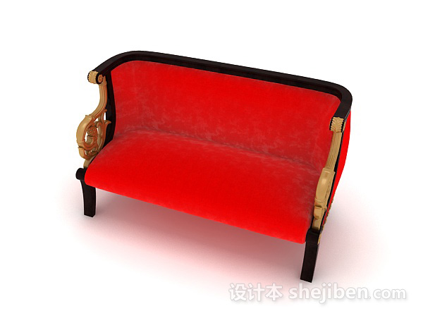 免费亮色欧式多人沙发3d模型下载