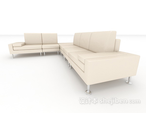 设计本白色组合家居沙发3d模型下载