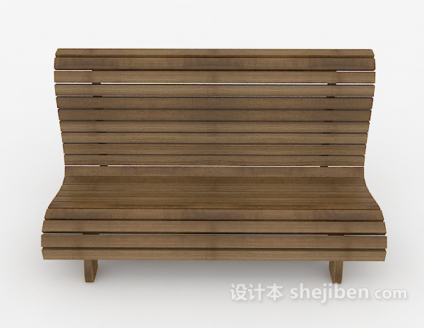 现代风格公园原木休闲长椅3d模型下载