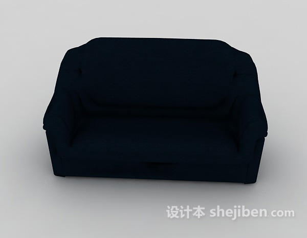 现代风格深色简约双人沙发3d模型下载