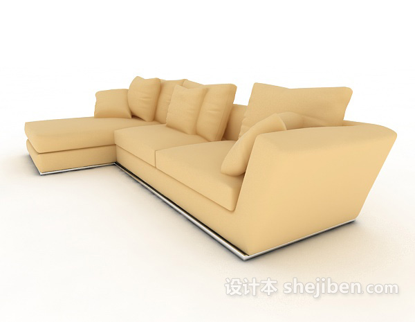 设计本黄色休闲沙发3d模型下载
