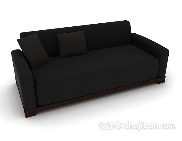 免费深色中式沙发3d模型下载