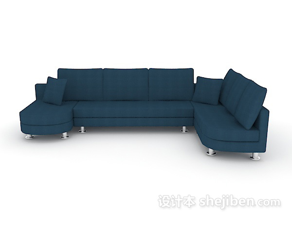 现代风格蓝色组合沙发3d模型下载