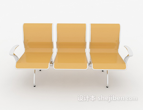 现代风格黄色简约休闲椅子3d模型下载