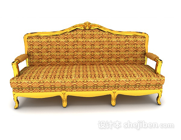 欧式风格加色欧式沙发3d模型下载