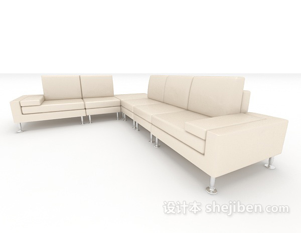 免费白色组合家居沙发3d模型下载