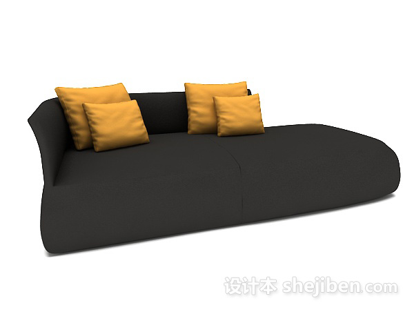 免费现代黑色个性沙发3d模型下载