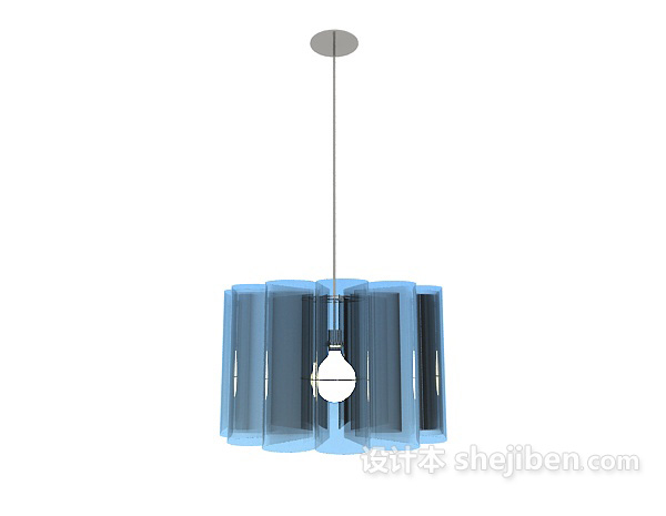现代风格蓝色客厅吊灯3d模型下载
