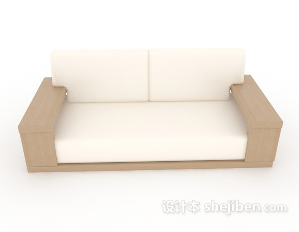 现代风格简约实木沙发3d模型下载
