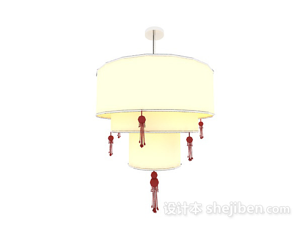 免费新中式餐厅吊灯3d模型下载
