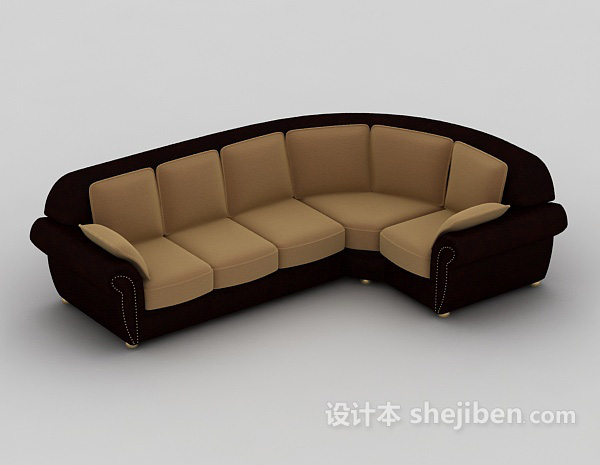 圆形多人沙发3d模型下载