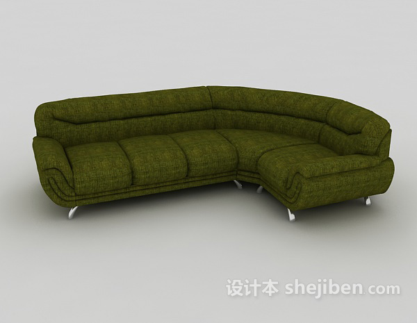 现代风格绿色个性多人沙发3d模型下载