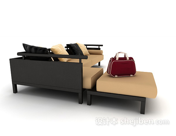 设计本多人中式风格沙发3d模型下载