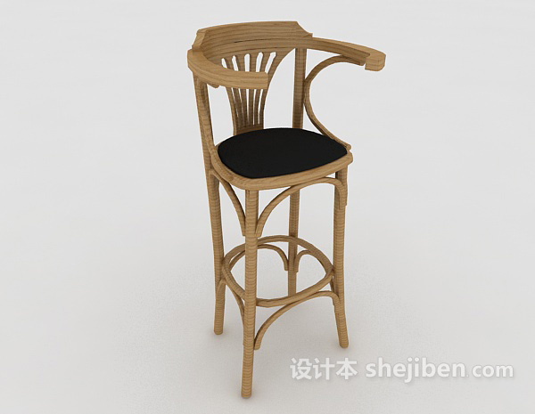 免费田园吧台椅3d模型下载