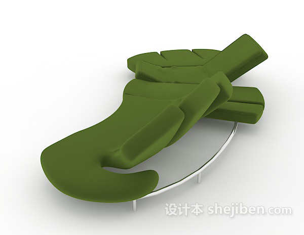 设计本绿色个性简约沙发3d模型下载