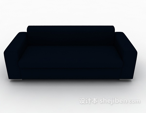 现代风格蓝色常见多人沙发3d模型下载