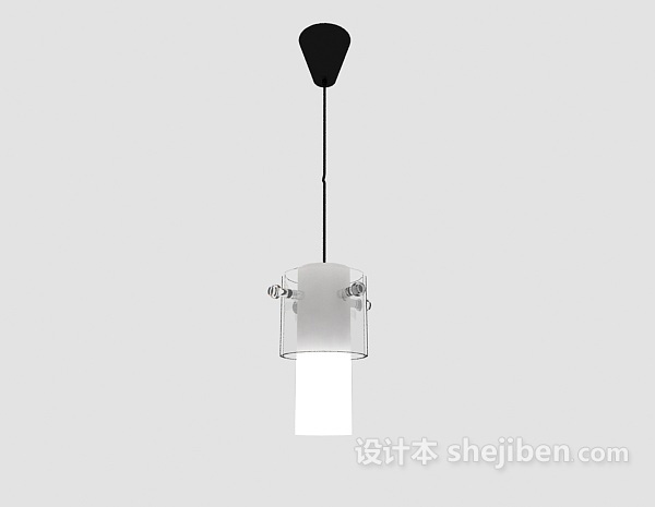 免费现代风格白色吊灯3d模型下载