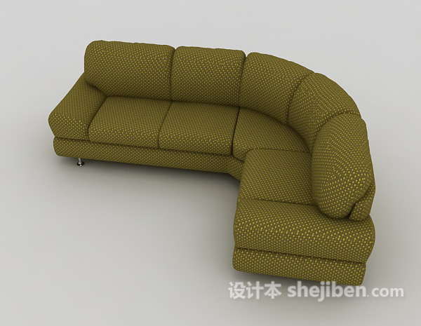 免费家居绿色简约沙发3d模型下载
