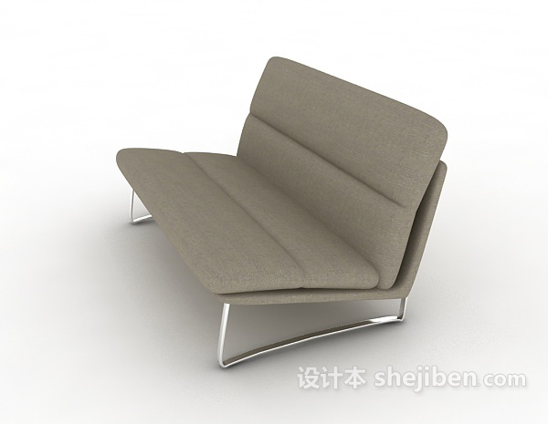 灰色双人沙发3d模型下载