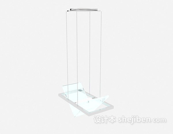设计本白色透明家居吊灯3d模型下载