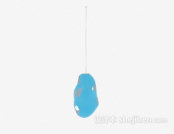 设计本蓝色个型吊灯3d模型下载
