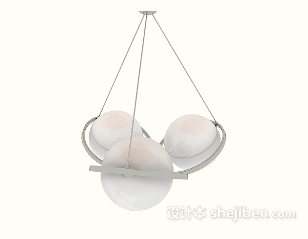 白色球状吊灯3d模型下载