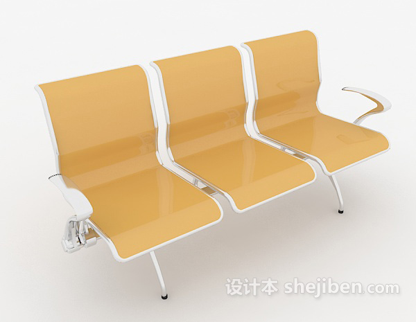 黄色简约休闲椅子3d模型下载