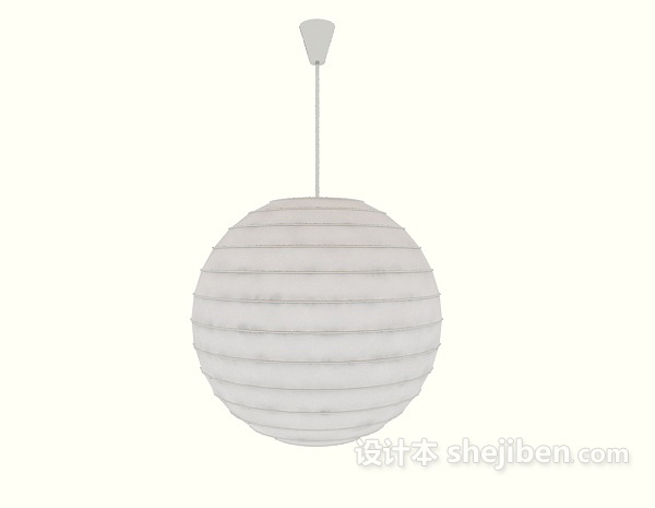 现代风格家居白色球状吊灯3d模型下载