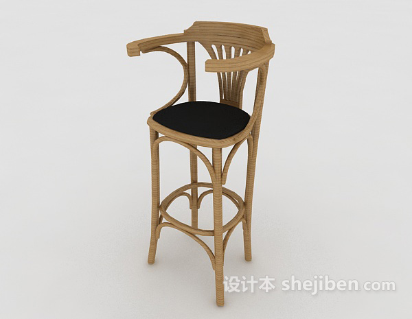 田园吧台椅3d模型下载