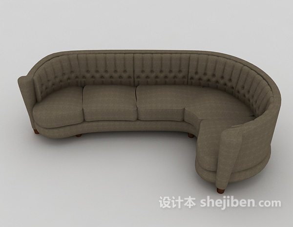 现代风格常见灰色家居沙发3d模型下载