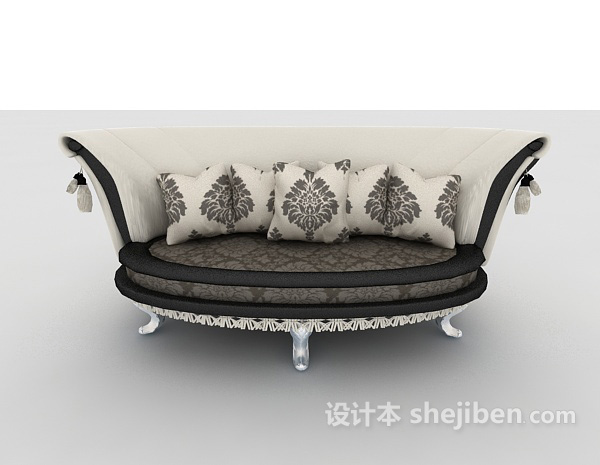 中式风格欧式豪华多人沙发3d模型下载