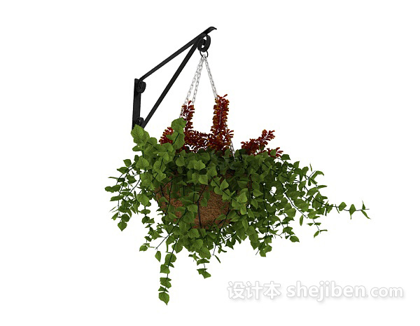 免费家居壁式盆栽3d模型下载