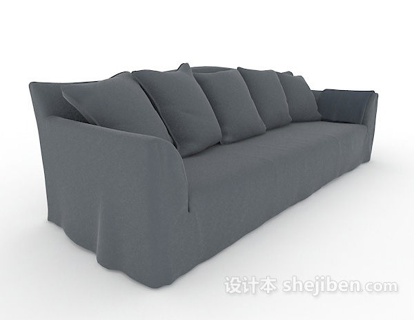 设计本灰色系列多人沙发3d模型下载