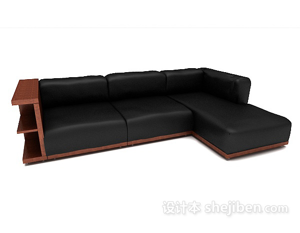 现代风格皮质折角沙发3d模型下载