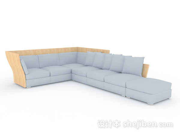 浅色系列组合沙发3d模型下载
