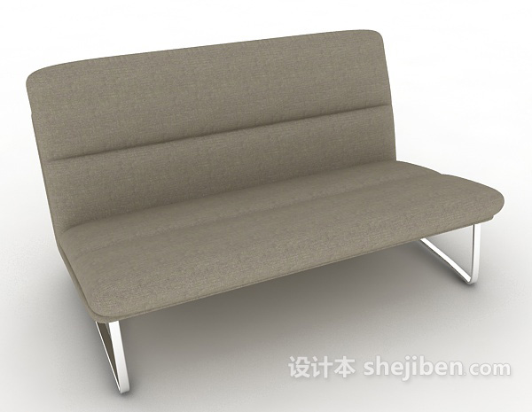 设计本灰色双人沙发3d模型下载