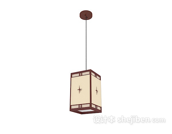 中式居家复古吊灯3d模型下载