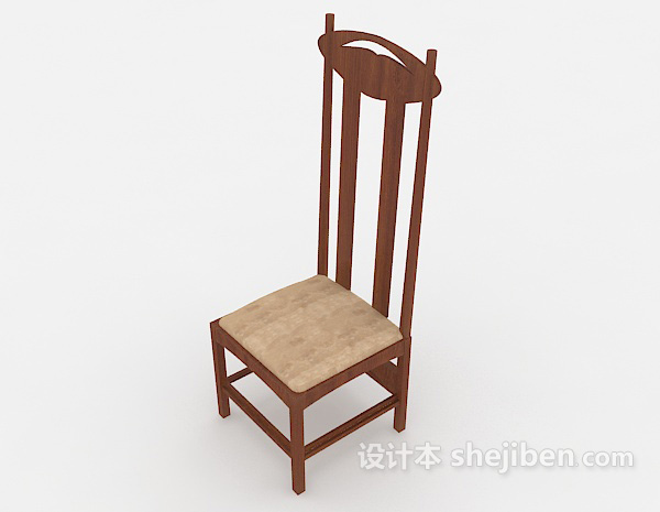设计本简约欧式高背椅3d模型下载