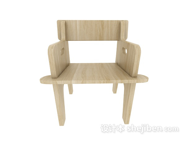 现代风格现代原木家居椅3d模型下载