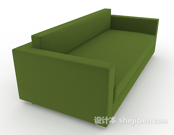 绿色简约多人沙发3d模型下载
