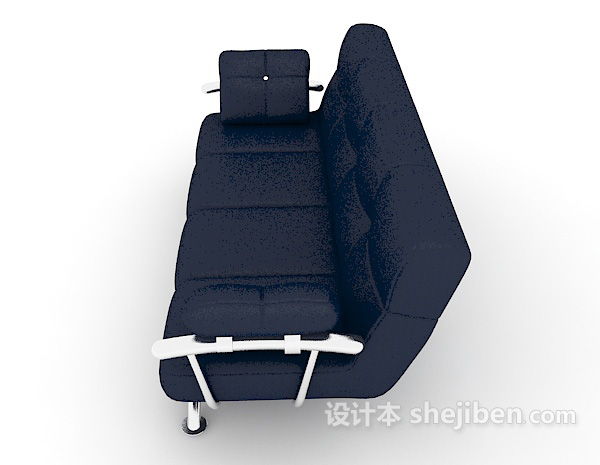 设计本家庭蓝色休闲沙发3d模型下载