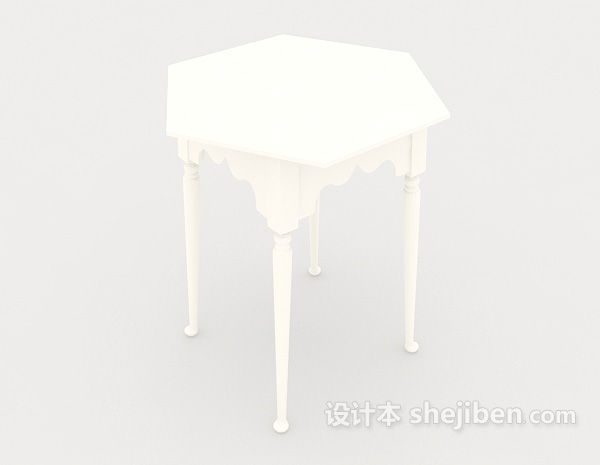 白色凳子3d模型下载