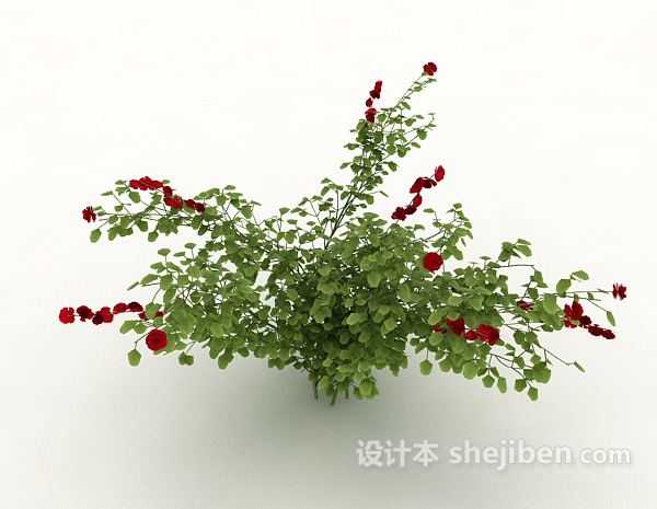 绿色花朵植物3d模型下载