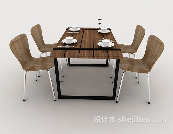 现代风格简约现代风格餐桌3d模型下载